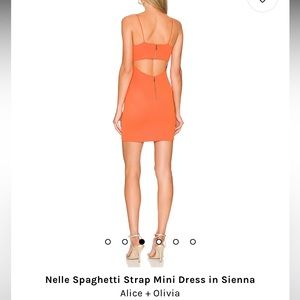 Alice + Olivia Nelle Spaghetti Strap Mini Dress in Sienna Size 2 NEW WITH TAGS